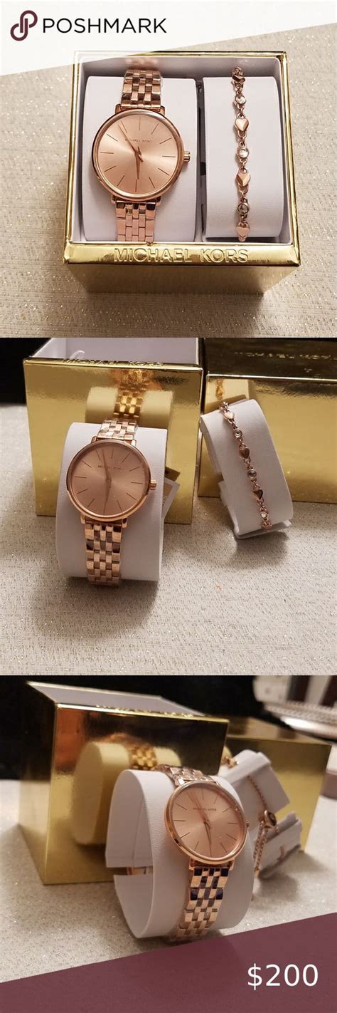 michael kors watch with bangle set|Pyper Rose Gold.